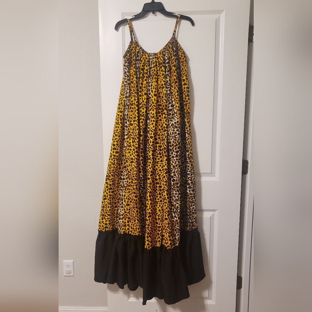 Handmade Animal print Ankara sleeveless dress